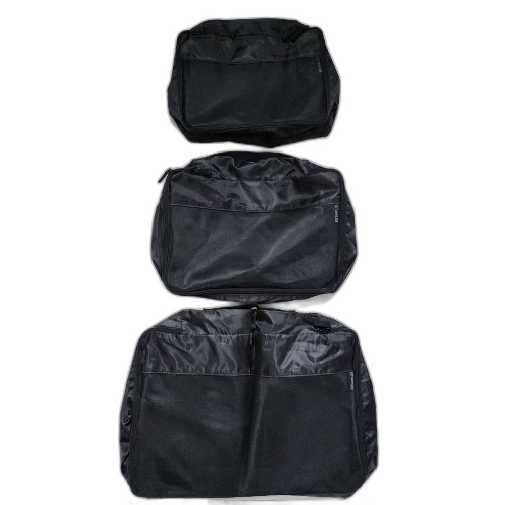 Nylon Mesh Packing Cubes Set of 3 Travel Organizers Black
